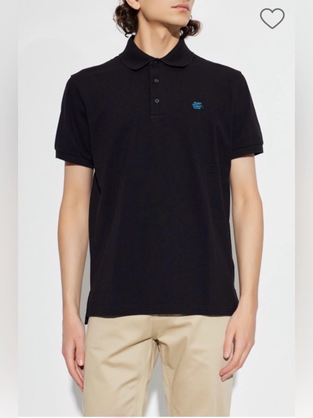 NWT ETRO Cotton POLO with LOGO in Black